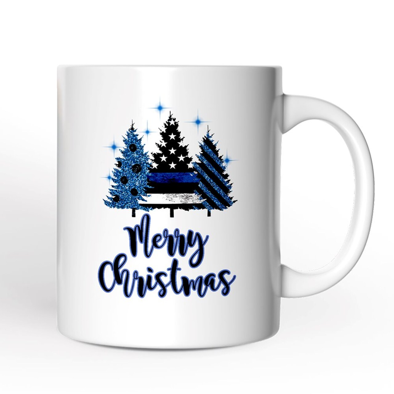 Police Officer Back The Blue Christmas Trees, Retirement Mug Gift